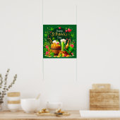 Gelukkig St. Patrick's Day Feestelijke Viering Poster (Keuken)