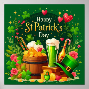 Gelukkig St. Patrick's Day Feestelijke Viering Poster
