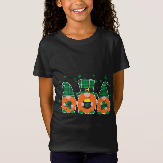 Gelukkig St. Patrick's Day Funny Three Gnomes Hold T-shirt (Voorkant)