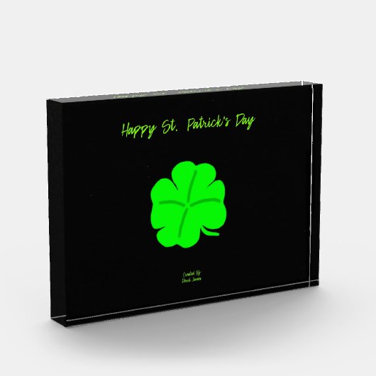 Gelukkig St. Patrick's Day horizontaal fotoblok (Links)