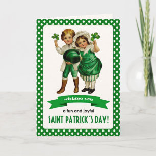 Gelukkig St. Patrick's Day.  Iers Kinder Kaart
