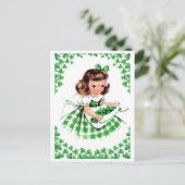 Gelukkig St. Patrick's Day. Iers meisje Briefkaart (Staand voorkant)