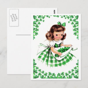 Gelukkig St. Patrick's Day.  Iers meisje Briefkaart