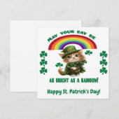 Gelukkig St. Patrick's Day Kaart | Leprechaun Kat (Voorkant / Achterkant)