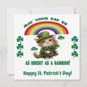 Gelukkig St. Patrick's Day Kaart   Leprechaun Kat