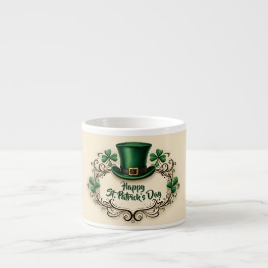 Gelukkig St. Patrick's Day Klaverontwerp Espresso Kop (Voorkant)