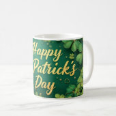 Gelukkig St. Patrick's Day Klaverontwerp Koffiemok (Voorkant rechts)