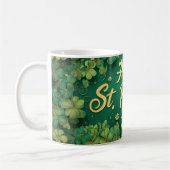 Gelukkig St. Patrick's Day Klaverontwerp Koffiemok (Links)