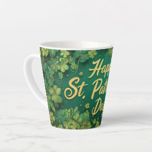 Gelukkig St. Patrick's Day Klaverontwerp Latte Mok