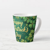 Gelukkig St. Patrick's Day Klaverontwerp Latte Mok (Rechterhoek)