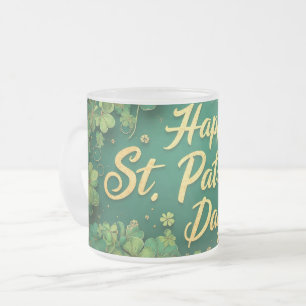 Gelukkig St. Patrick's Day Klaverontwerp Matglas Koffiemok