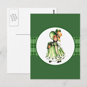 Gelukkig St. Patrick's Day.  klein Iers meisje Briefkaart