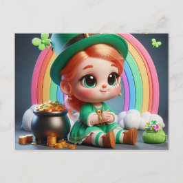 Gelukkig St. Patricks' Day klein meisje Briefkaart