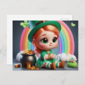 Gelukkig St. Patricks' Day klein meisje Briefkaart (Voorkant / Achterkant)