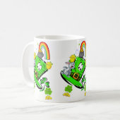 Gelukkig St. Patrick's Day Konijn Regenboog Mok (Voorkant links)
