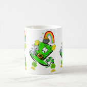 Gelukkig St. Patrick's Day Konijn Regenboog Mok (Center)