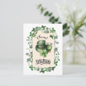Gelukkig St. Patrick's Day. Leprechaun Pet Green B Briefkaart (Staand voorkant)