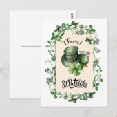Gelukkig St. Patrick's Day. Leprechaun Pet Green B Briefkaart (Voorkant / Achterkant)