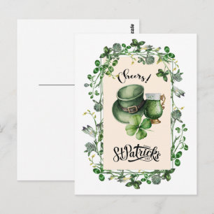 Gelukkig St. Patrick's Day. Leprechaun Pet Green B Briefkaart