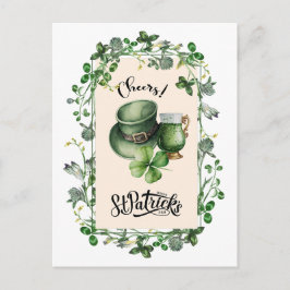 Gelukkig St. Patrick's Day. Leprechaun Pet Green B Briefkaart