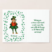 Gelukkig St. Patrick's Day. Little Irish Boy Folie Kaarten (Binnen)