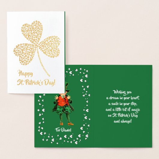 Gelukkig St. Patrick's Day. Little Irish Boy Folie Kaarten (Display)