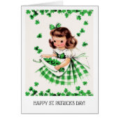 Gelukkig St. Patrick's Day. Little Irish Girl Kaar (Voorkant)