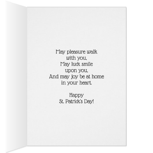 Gelukkig St. Patrick's Day. Little Irish Girl Kaar (Binnen (Rechts))