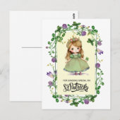 Gelukkig St. Patrick's Day. Little Irish Princess Briefkaart (Voorkant / Achterkant)