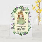 Gelukkig St. Patrick's Day. Little Irish Princess  Kaart (Gele Bloem)