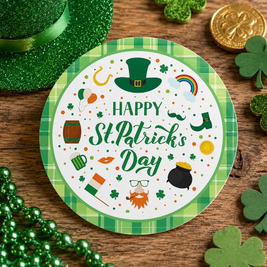 Gelukkig St. Patrick's Day Party Ronde Sticker