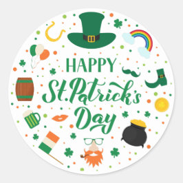 Gelukkig St. Patrick's Day Party Ronde Sticker