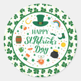 Gelukkig St. Patrick's Day Party Ronde Sticker