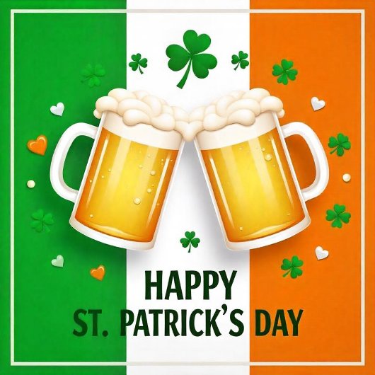 Gelukkig St. Patrick's Day Platte Vakantiekaart Feestdagenkaart