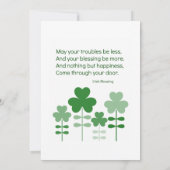 Gelukkig St. Patrick's Day Pug-hond platte wenskaa Kaart (Achterkant)