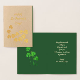 Gelukkig St. Patrick's Day. Shamrocks Luxury Folie Kaarten