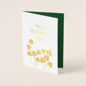 Gelukkig St. Patrick's Day. Shamrocks Luxury Folie Kaarten (Voorkant)