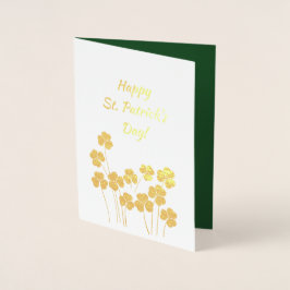 Gelukkig St. Patrick's Day. Shamrocks Luxury Folie Kaarten