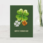 Gelukkig St. Patrick's Day. Tricolor Shamrocks Kaart (Voorkant)