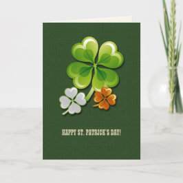 Gelukkig St. Patrick's Day. Tricolor Shamrocks Kaart