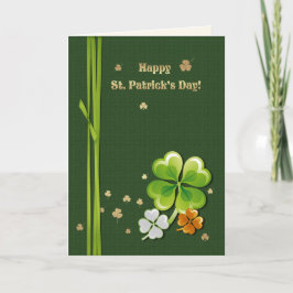 Gelukkig St. Patrick's Day. Tricolor Shamrocks Kaart