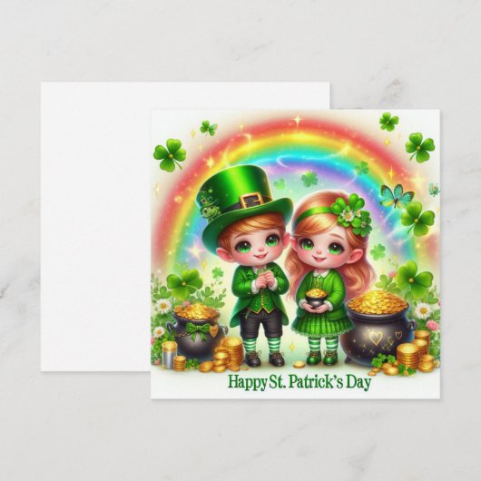 Gelukkig St. Patrick's Day Vakantiekaart Feestdagenkaart (Voorkant / Achterkant)