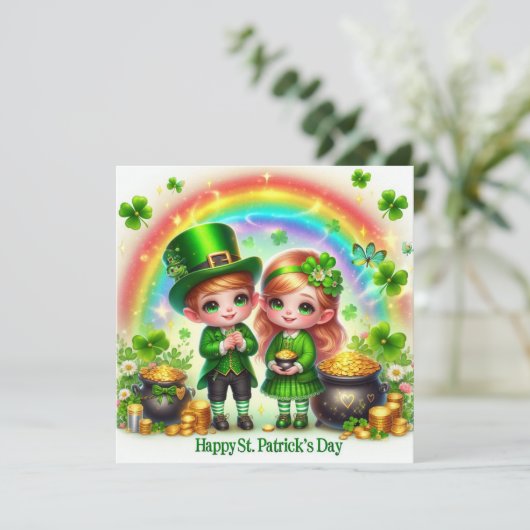 Gelukkig St. Patrick's Day Vakantiekaart Feestdagenkaart (Staand voorkant)