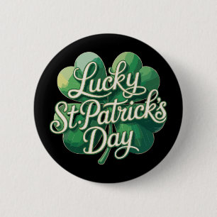 Gelukkig St. Patrick's Day Vintage Typografie Ronde Button 5,7 Cm