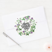 Gelukkig St.Patrick's Day. Waterverf Clover Wreato Ronde Sticker (Envelop)