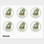 Gelukkig St.Patrick's Day. Waterverf Irish Gnomes Ronde Sticker (Vel)