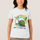 Gelukkig St. Patrick's Kids T-shirt met achterkant (Voorkant)