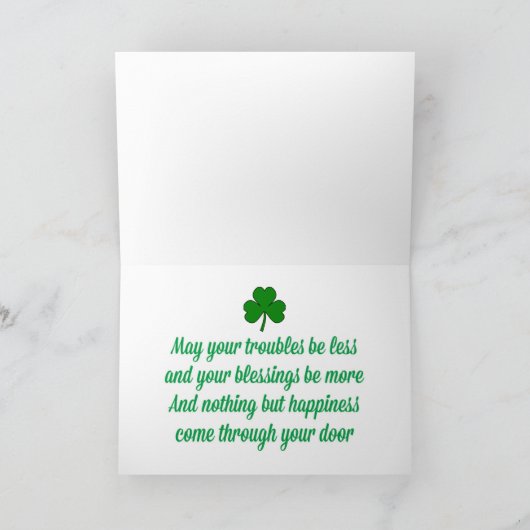 Gelukkig St. Patrick's Vouwvakantiewenskaart Feestdagen Kaart (Binnen)