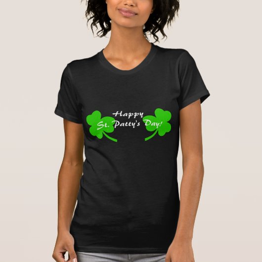 Gelukkig St. Patty's Dag. Shamrocks T-Shirt (Voorkant)