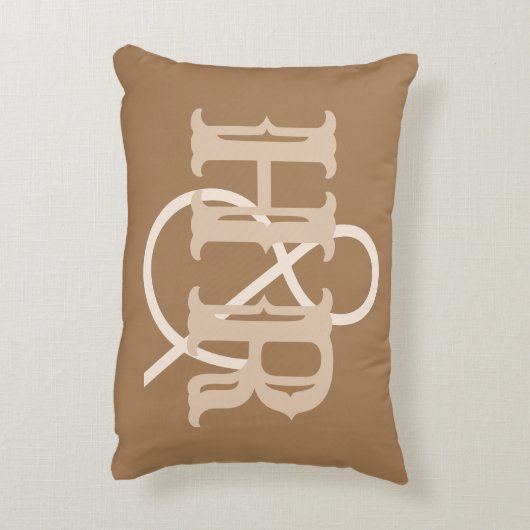 Gelukkig stel Initialen op een accentkussen Accent Kussen (Achterkant (Verticaal))